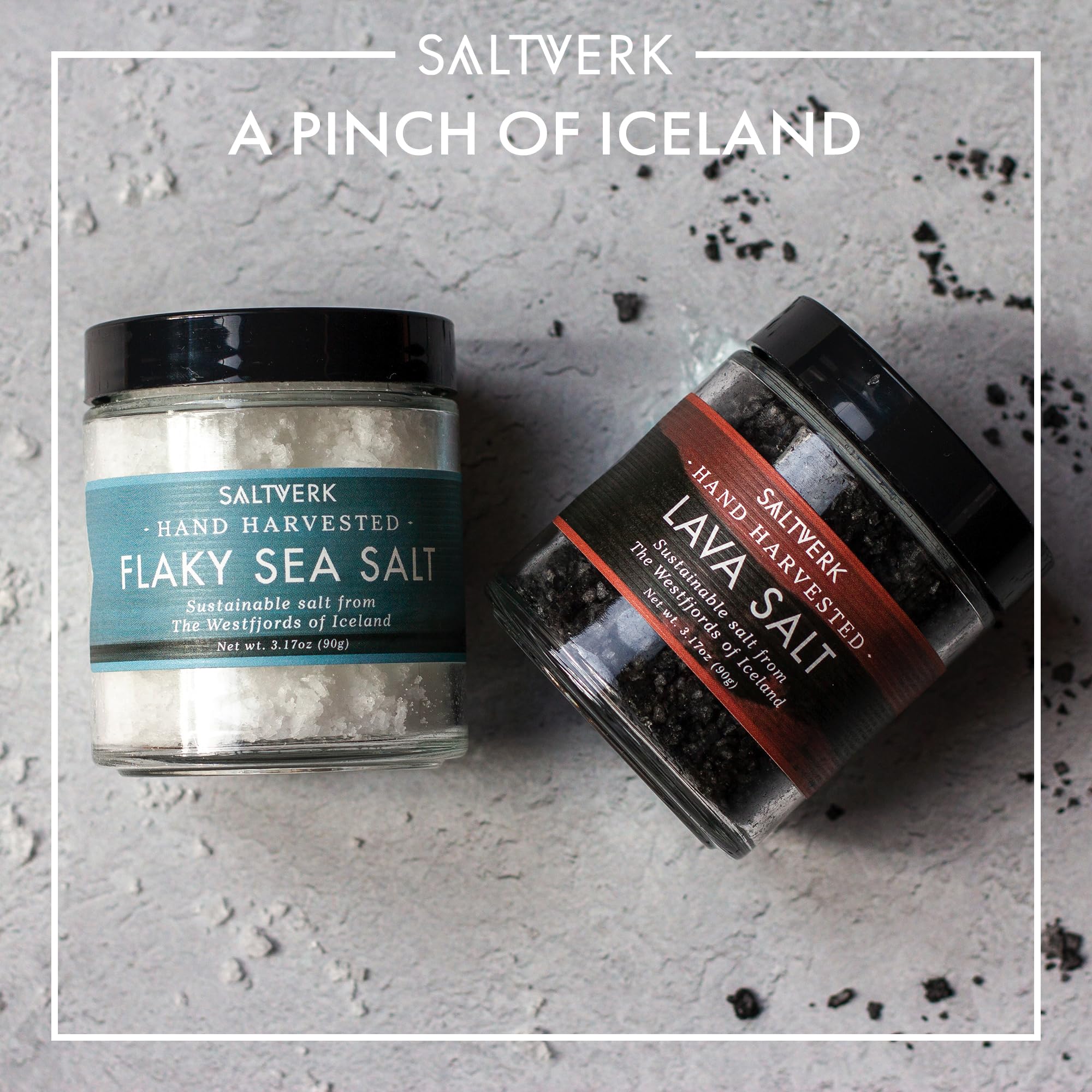 Saltverk Icelandic sea salts hand harvest imagery and sustainable craft.