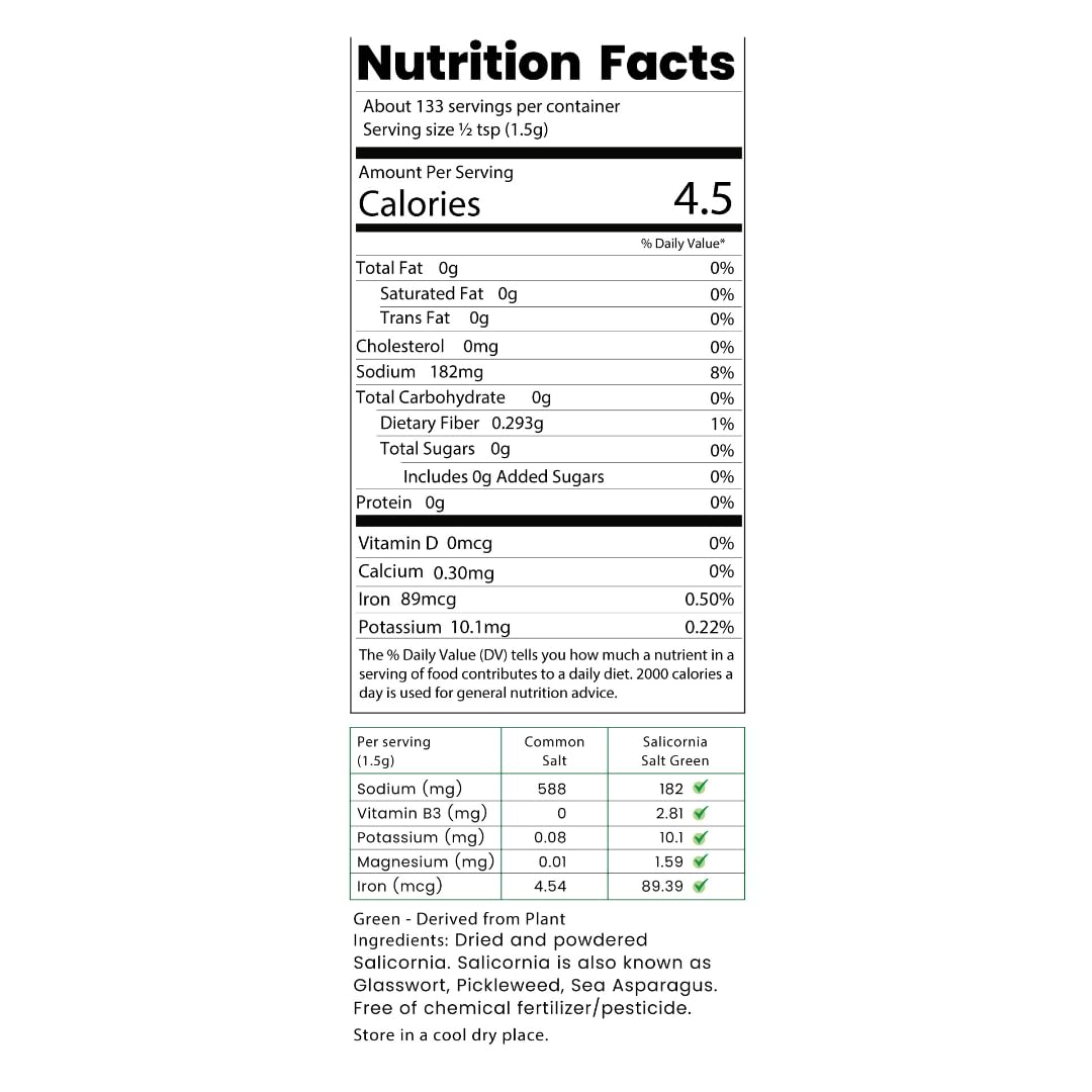 SaltWise green salt packaging showing eco-friendly, gluten-free, vegan product