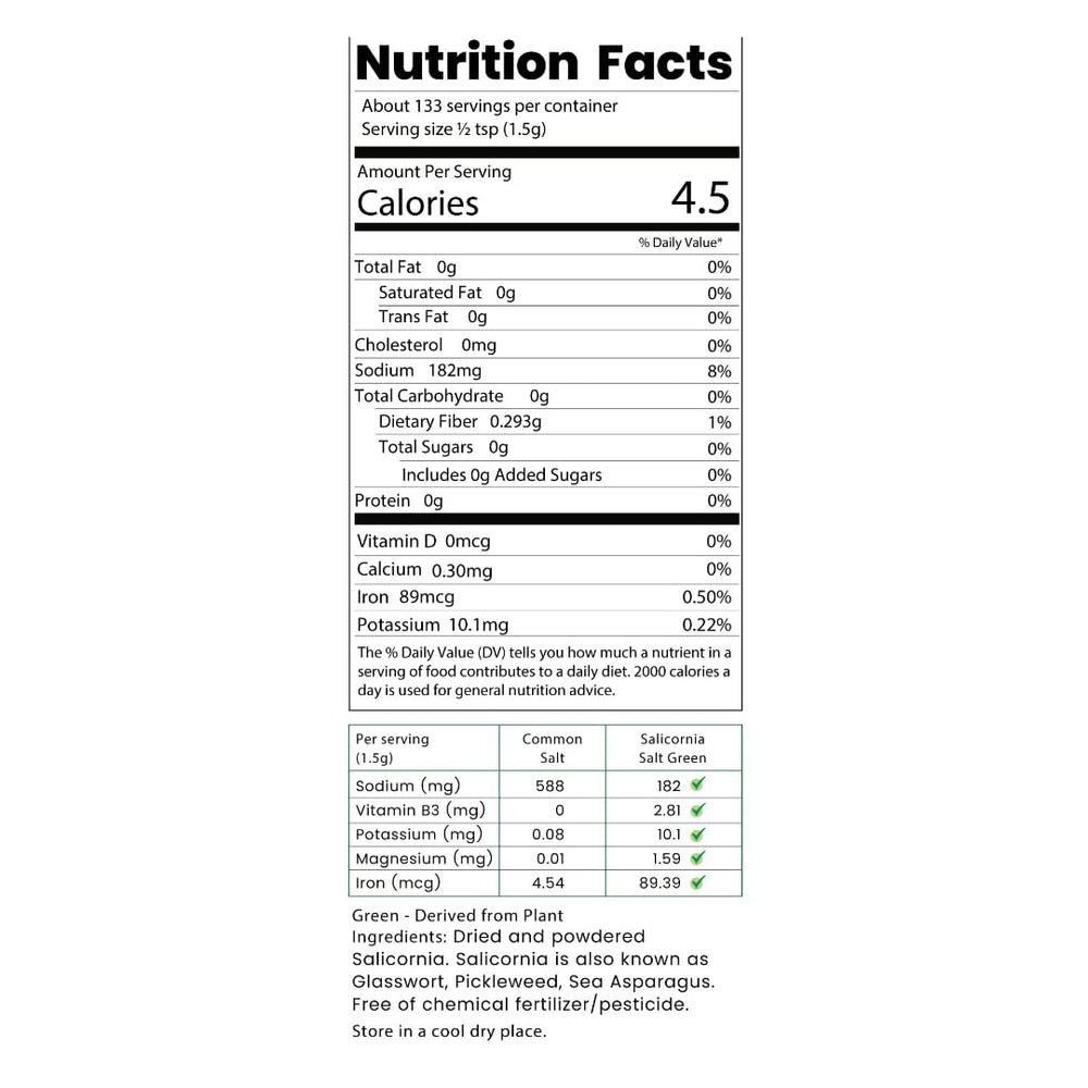 SaltWise green salt packaging showing eco-friendly, gluten-free, vegan product