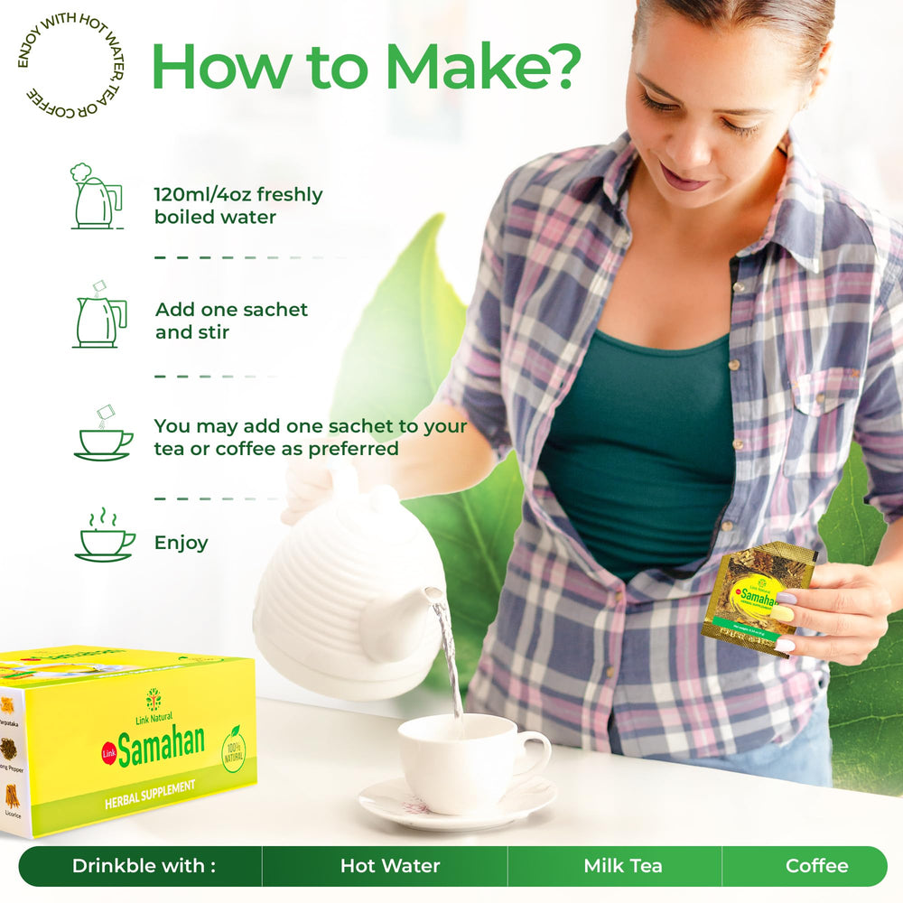 Samahan daily-wellness tea routine shown with mug and calm setting.