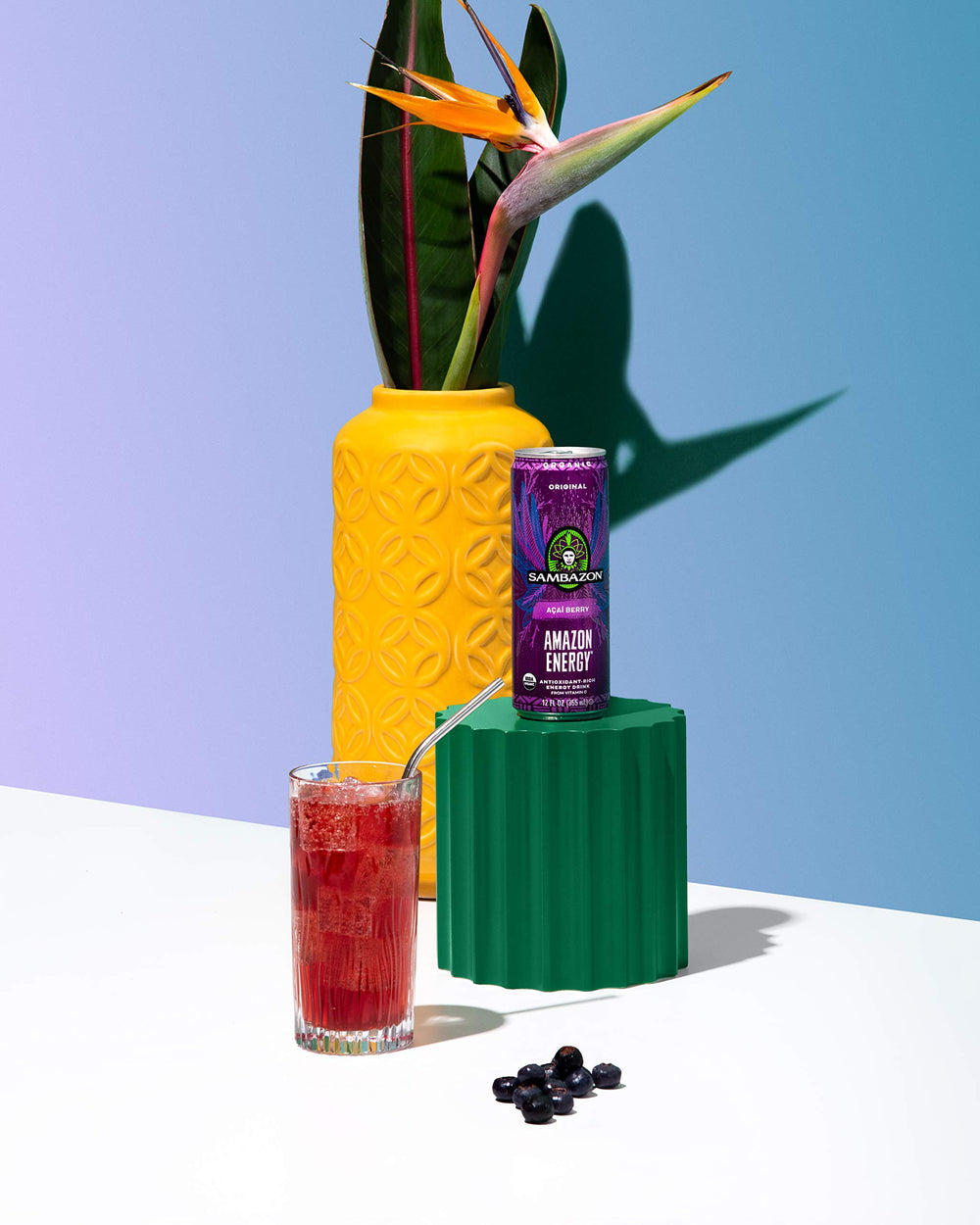 Post-workout refresh with Sambazon energy can after training.