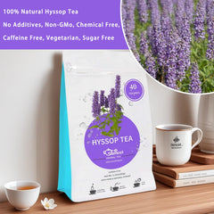 Samcci Hyssop Tea bags steeping in hot water release soothing aroma.