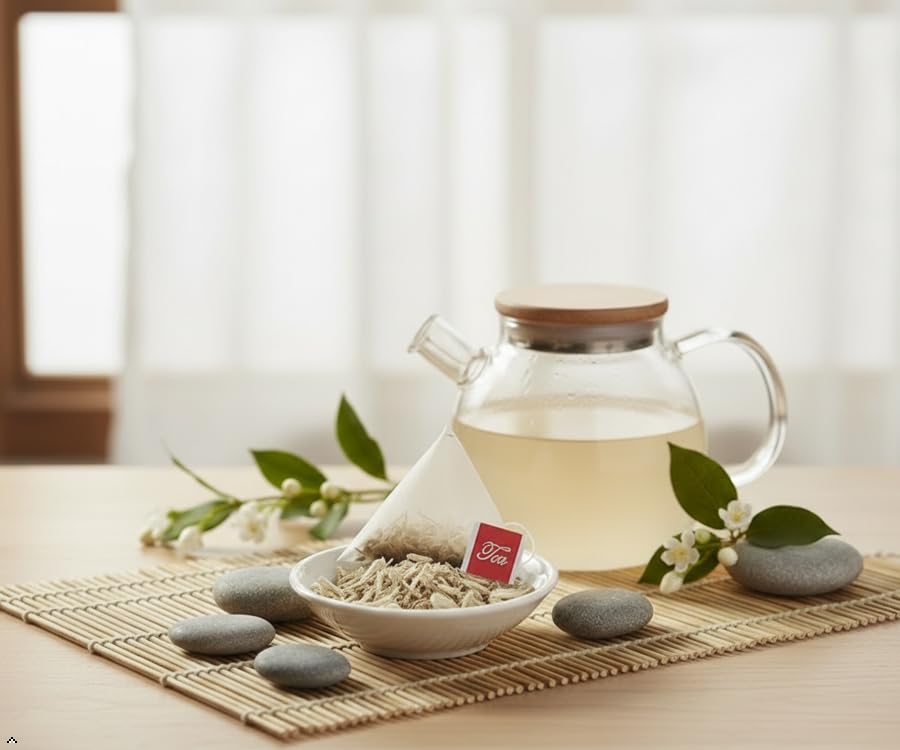 SAMCCI Marshmallow Root Tea brew in cup with soothing aroma