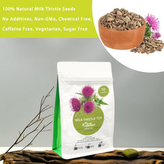 Close-up of dried milk thistle seeds used in SAMCCI tea bags