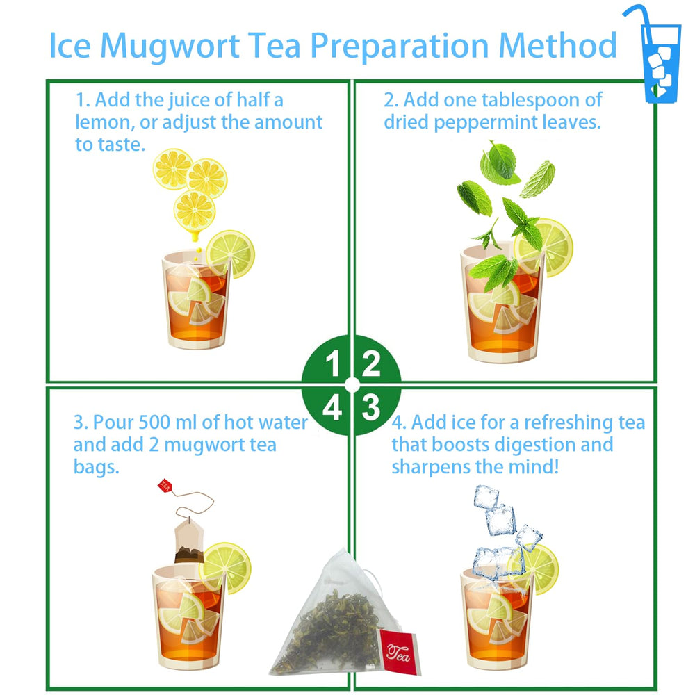 Samcci Mugwort Tea Bags in brewing setup for easy preparation