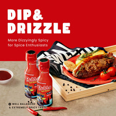 Dumplings dipped in Samyang 2X Buldak sauce for kick.