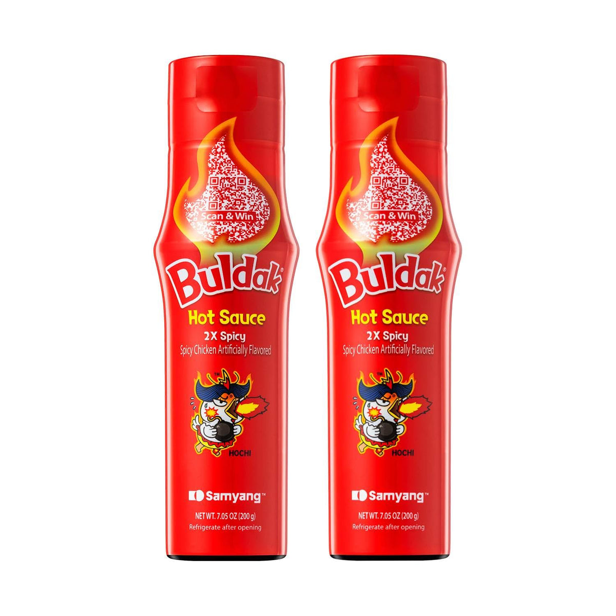 SAMYANG Buldak Hot Sauce 2x spicy bottle for bold dips and marinades.