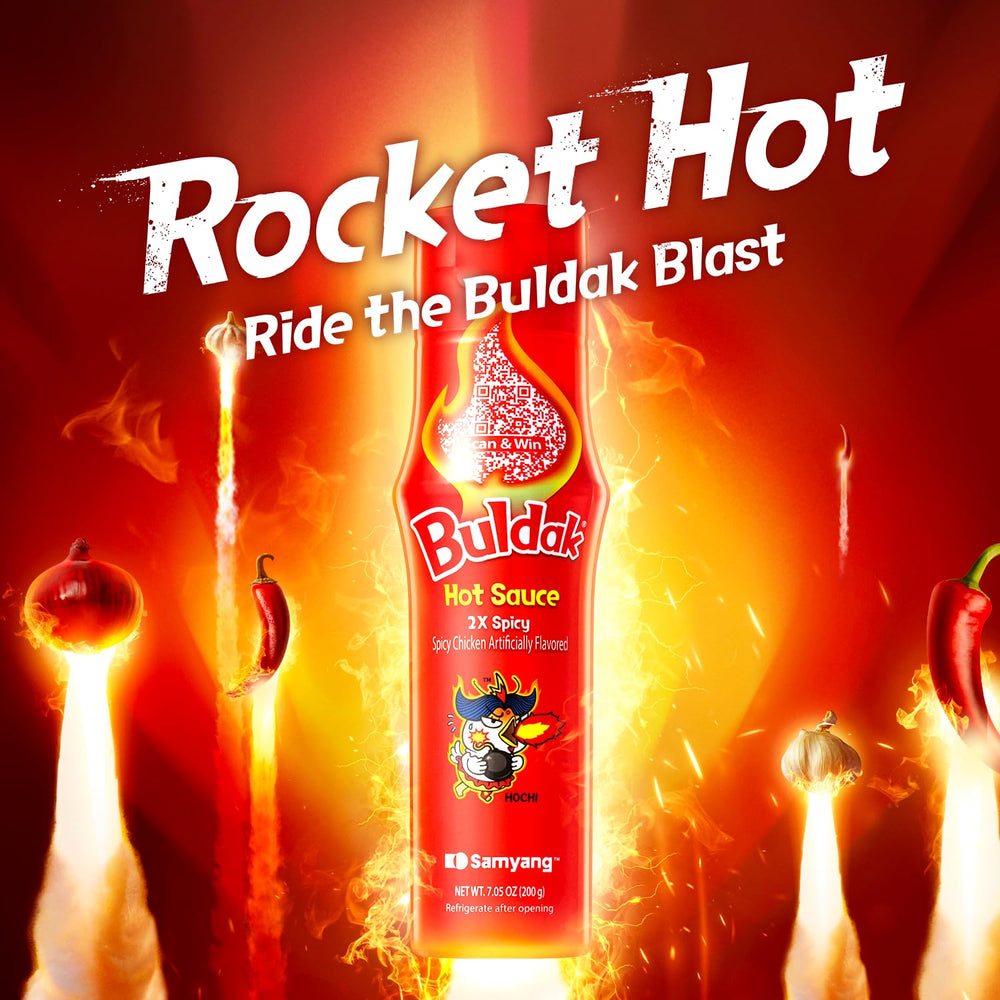 SAMYANG Buldak Hot Sauce pour bottle for fast, even drizzling.