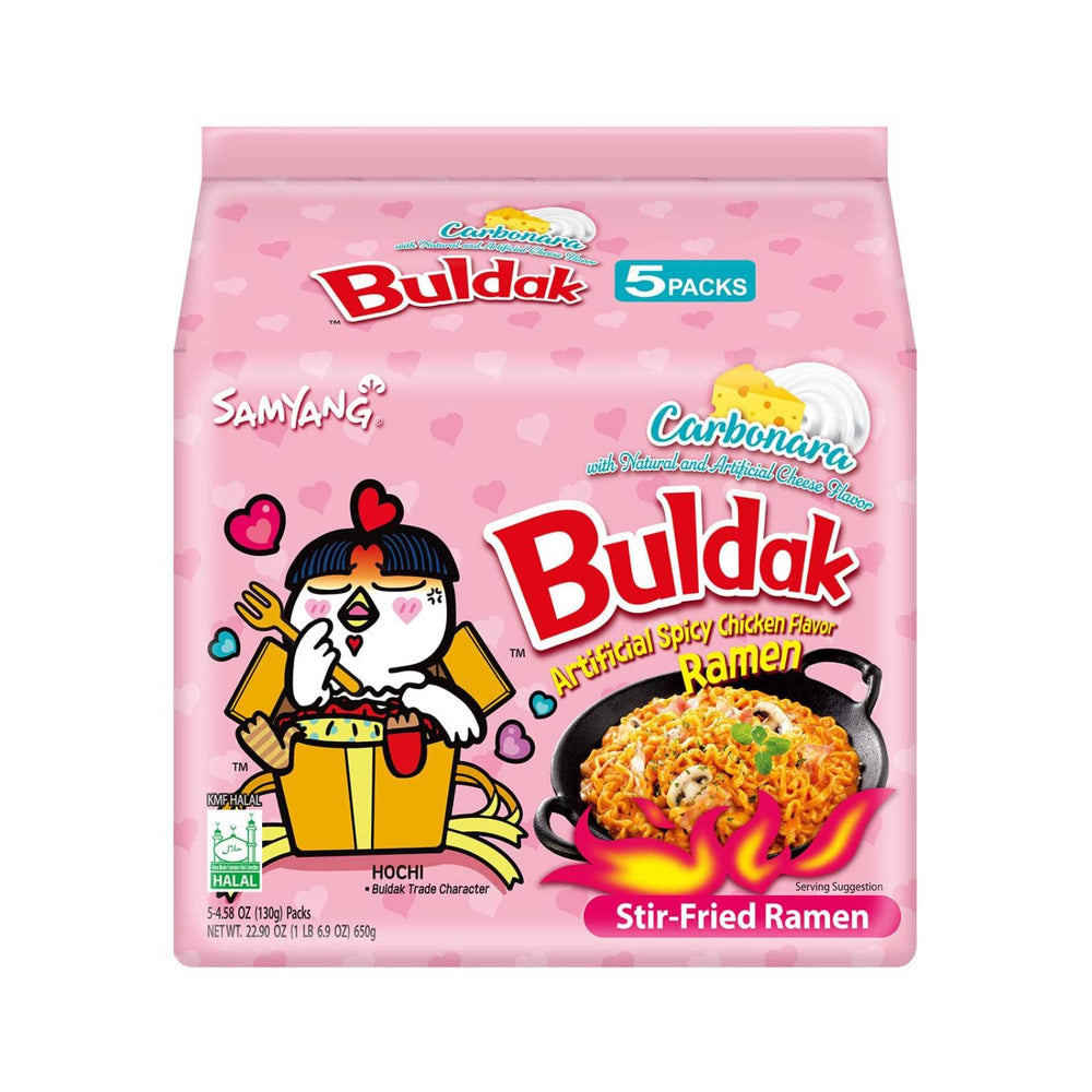 Samyang Buldak Spicy Ramen 5-pack for bold, quick meals.