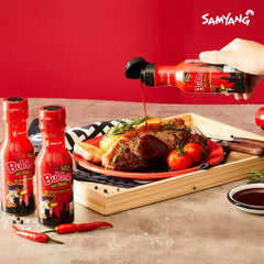 Close up of Samyang Bulldark texture with roasted chili notes