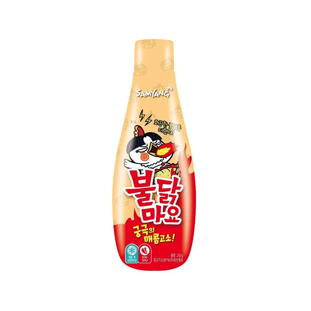 Samyang Bulldark Spicy Chicken Roasted Mayonnaise bottle for bold sauces and marinades.