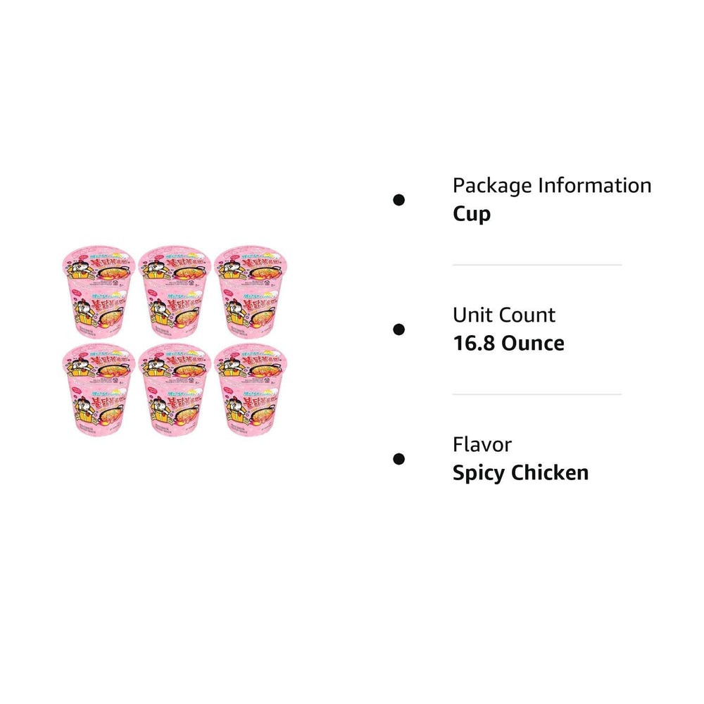 Samyang Carbo cup noodles with seaweed and sesame flakes for savory depth.