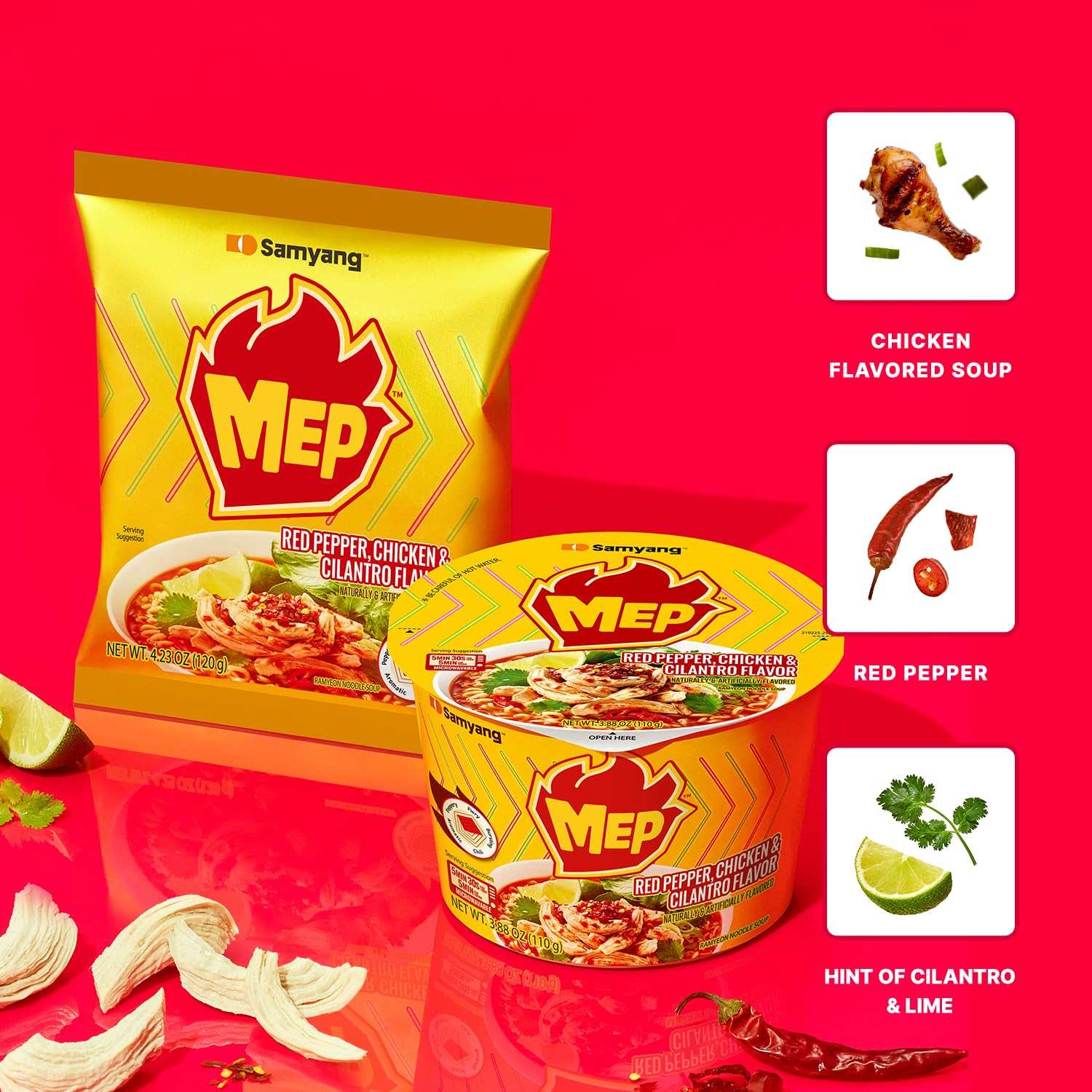 MEP spice gradation adds sharp heat to the chicken cilantro base.
