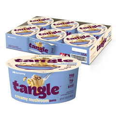 Samyang Tangle creamy mushroom linguine with truffle—rich umami for a gourmet meal.