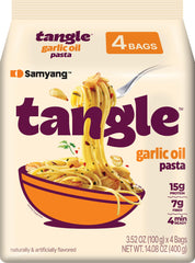 Samyang Tangle garlic oil linguine in a bowl showing rich sauce and al dente bite