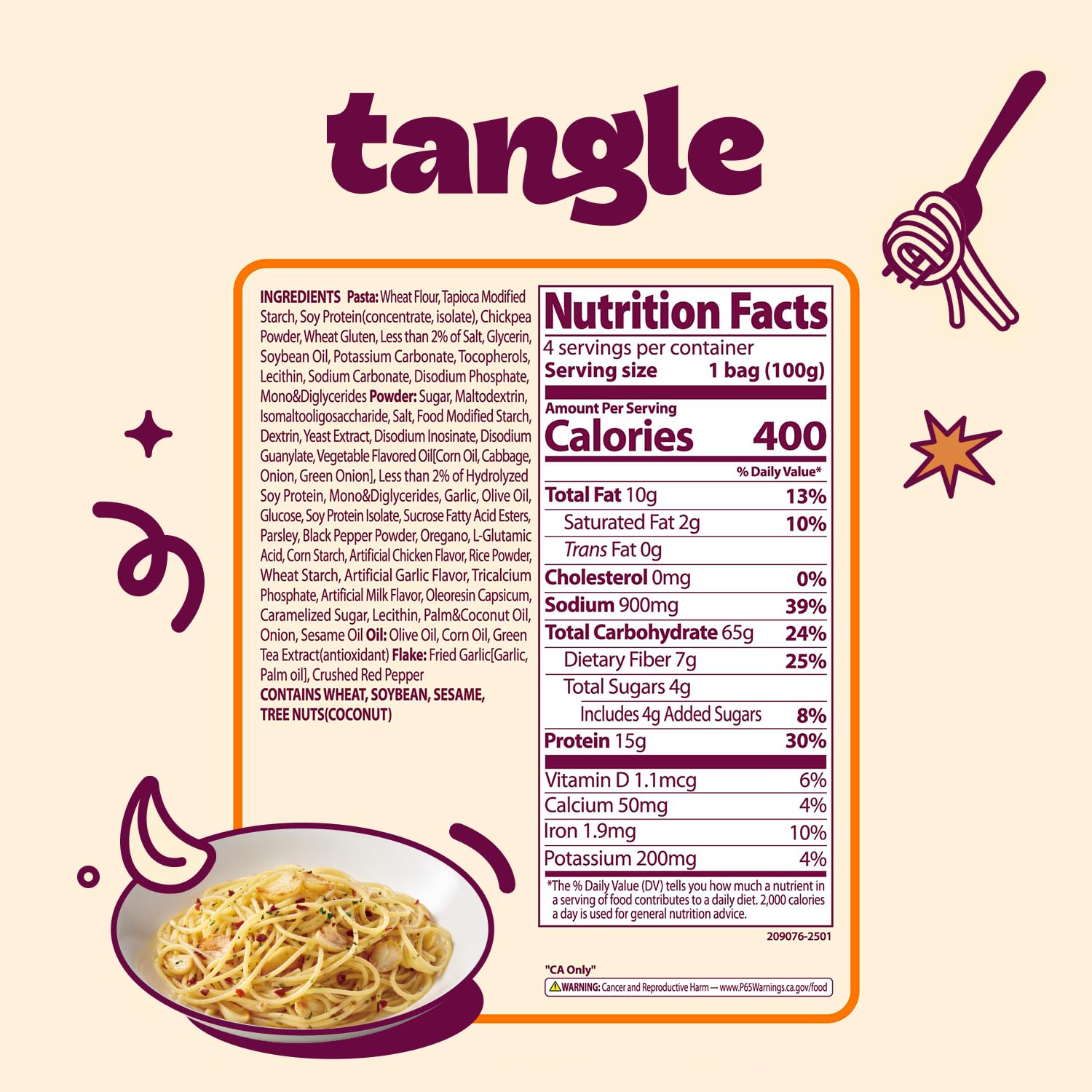 Samyang Tangle olive oil linguine sauce glistening highlights premium flavor and easy toss
