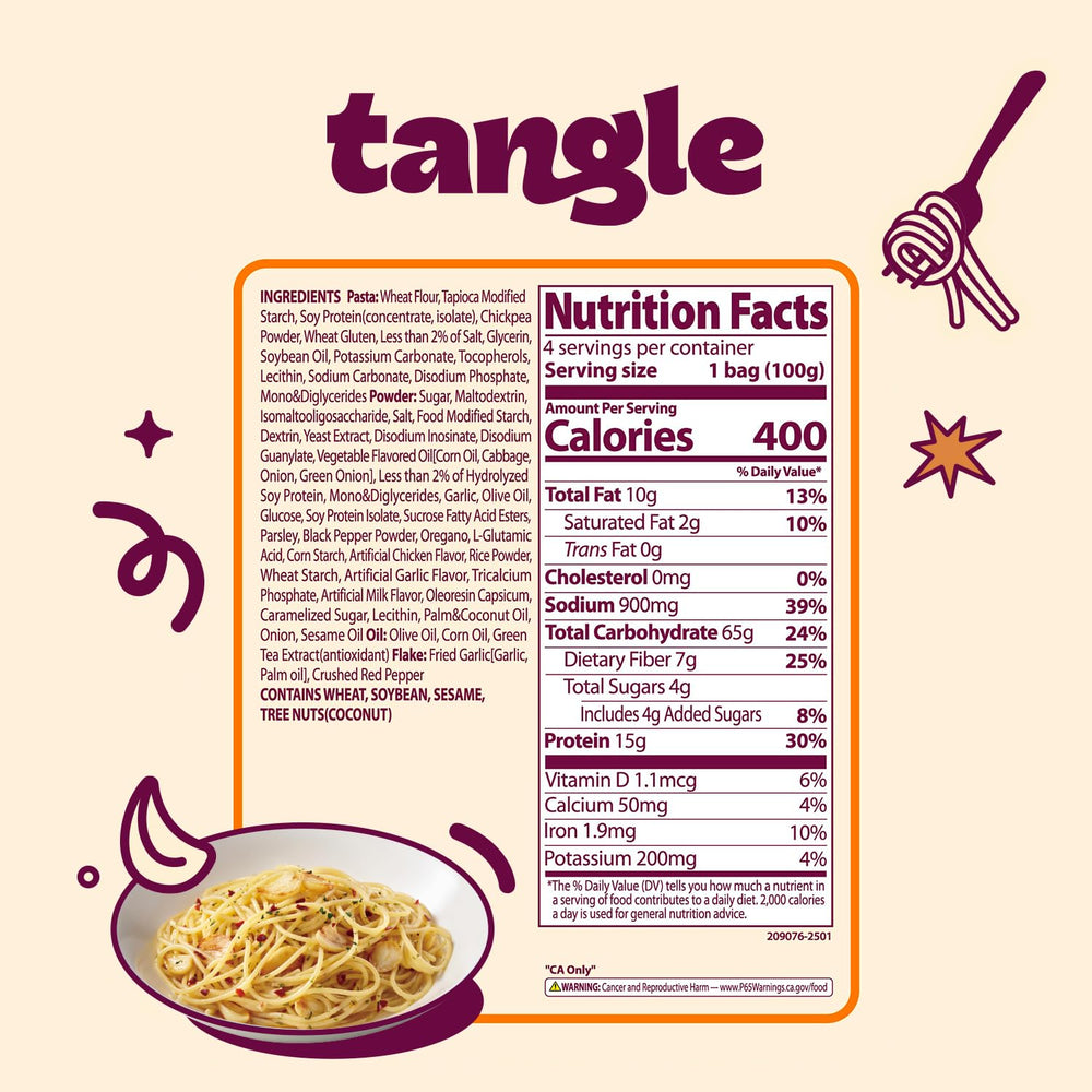 Samyang Tangle olive oil linguine sauce glistening highlights premium flavor and easy toss