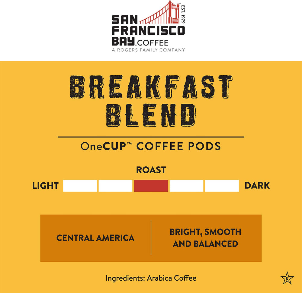 San Francisco Bay 100% Arabica beans grown at high altitude for a smooth cup.