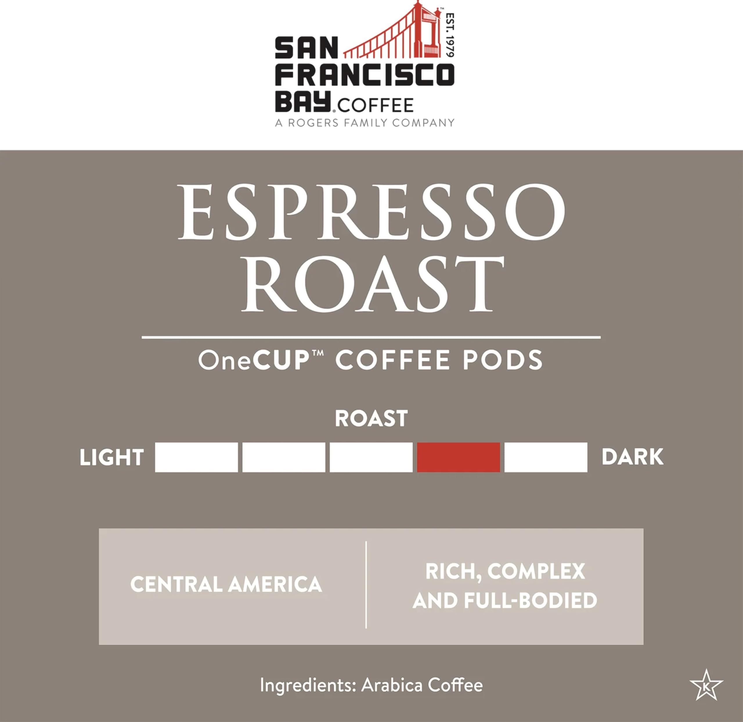 San Francisco Bay 100% Arabica beans deliver smooth, reliable flavor