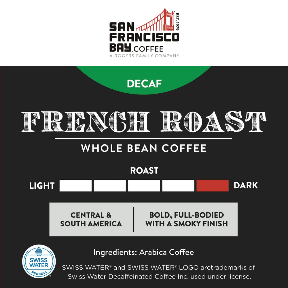 San Francisco Bay 100% arabica beans grown at high altitude.