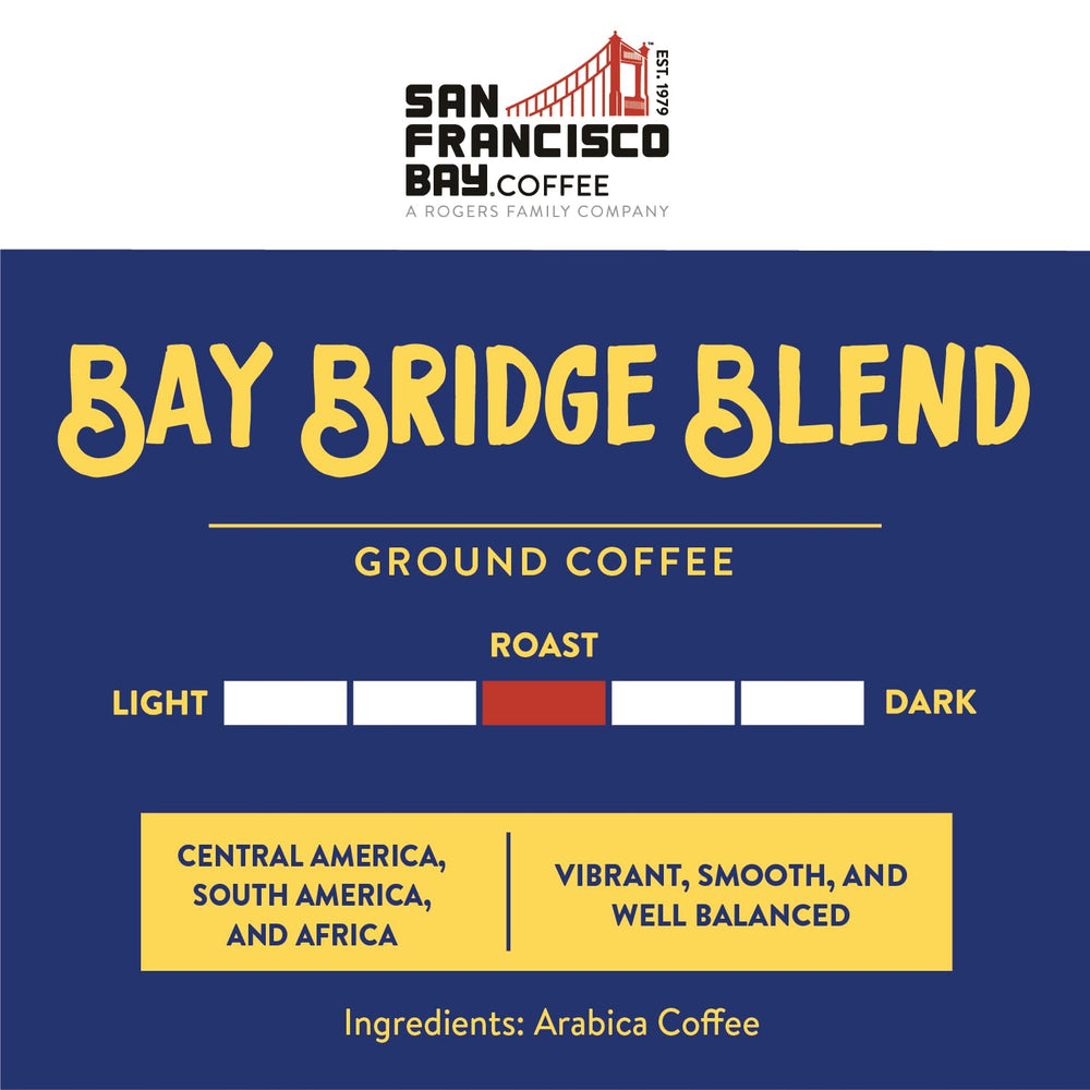 San Francisco Bay Bay Bridge Blend ground coffee ready for drip or French press.