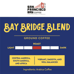 San Francisco Bay Bay Bridge Blend ground coffee ready for drip or French press.
