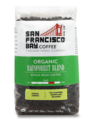 San Francisco Bay Rainforest Blend bag with label, delivering a smooth, balanced morning brew.