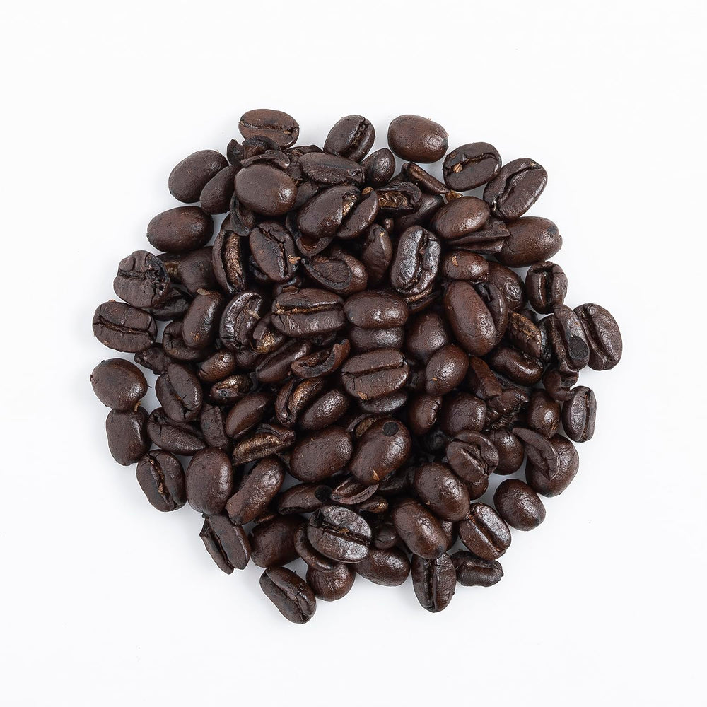 San Francisco Bay Rainforest Blend beans close-up for rich aroma and flavor.