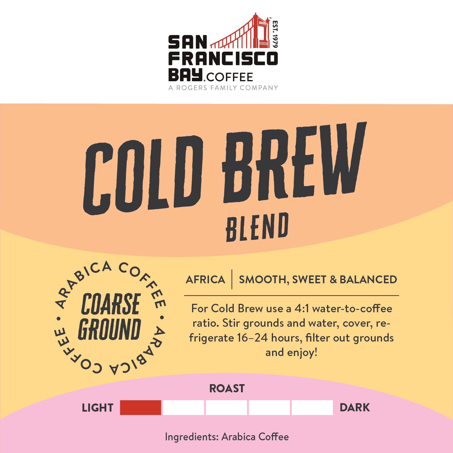 San Francisco Bay cold brew infusion ready to steep 16–24 hours.