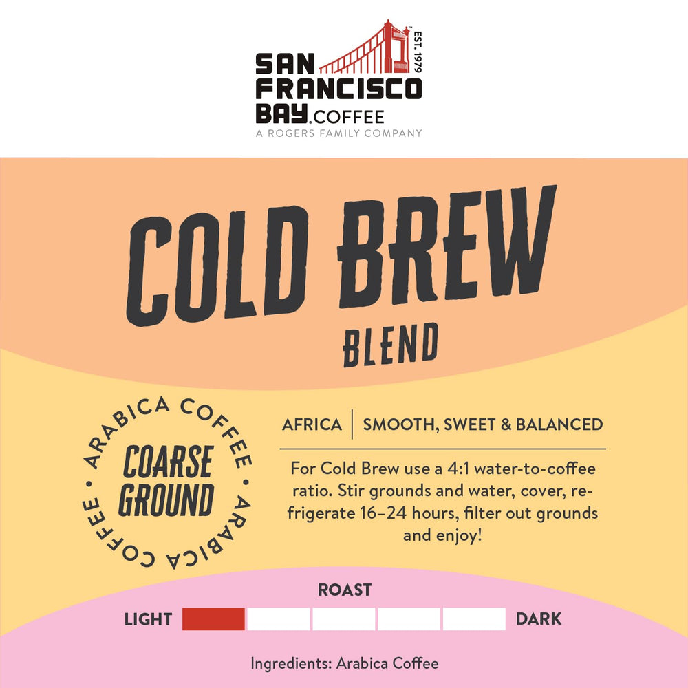 San Francisco Bay cold brew infusion ready to steep 16–24 hours.
