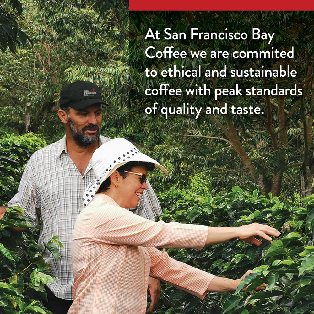 San Francisco Bay family-owned brand image conveys trusted coffee.