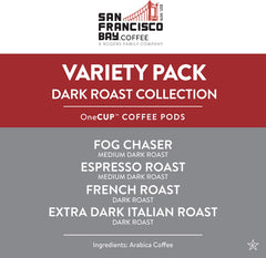San Francisco Bay French Roast pod offers deep, smoky notes for evenings.