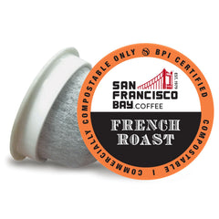 San Francisco Bay French Roast pods in a 120 count box for bold mornings