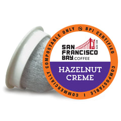 San Francisco Bay Hazelnut Crème pods front view for packaging and flavor.