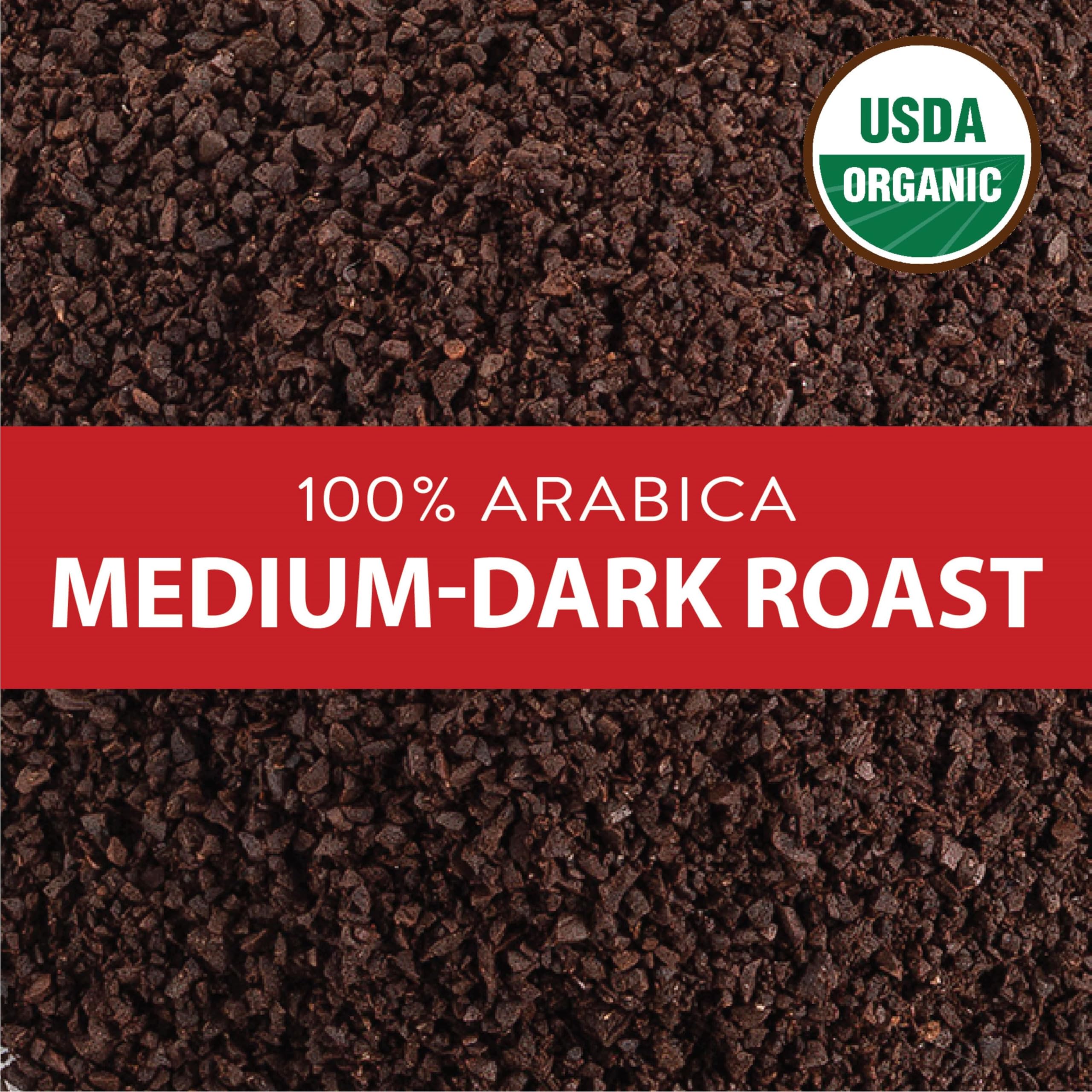 San Francisco Bay Medium-Dark Roast aroma highlighting smooth flavor.