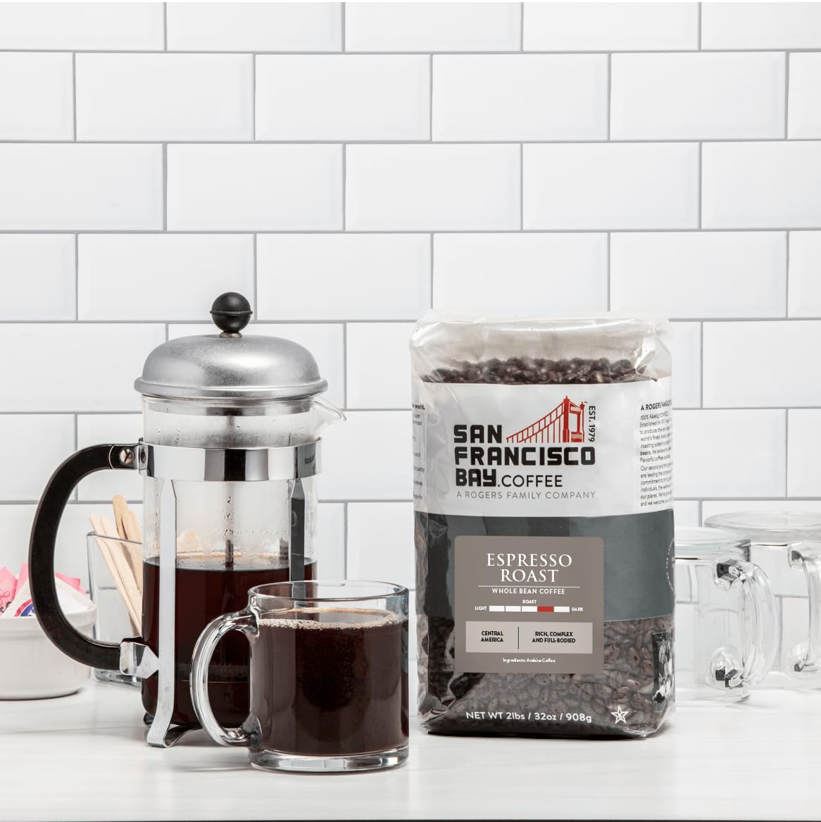 San Francisco Bay Espresso Roast; store in a cool, dark place to preserve freshness.