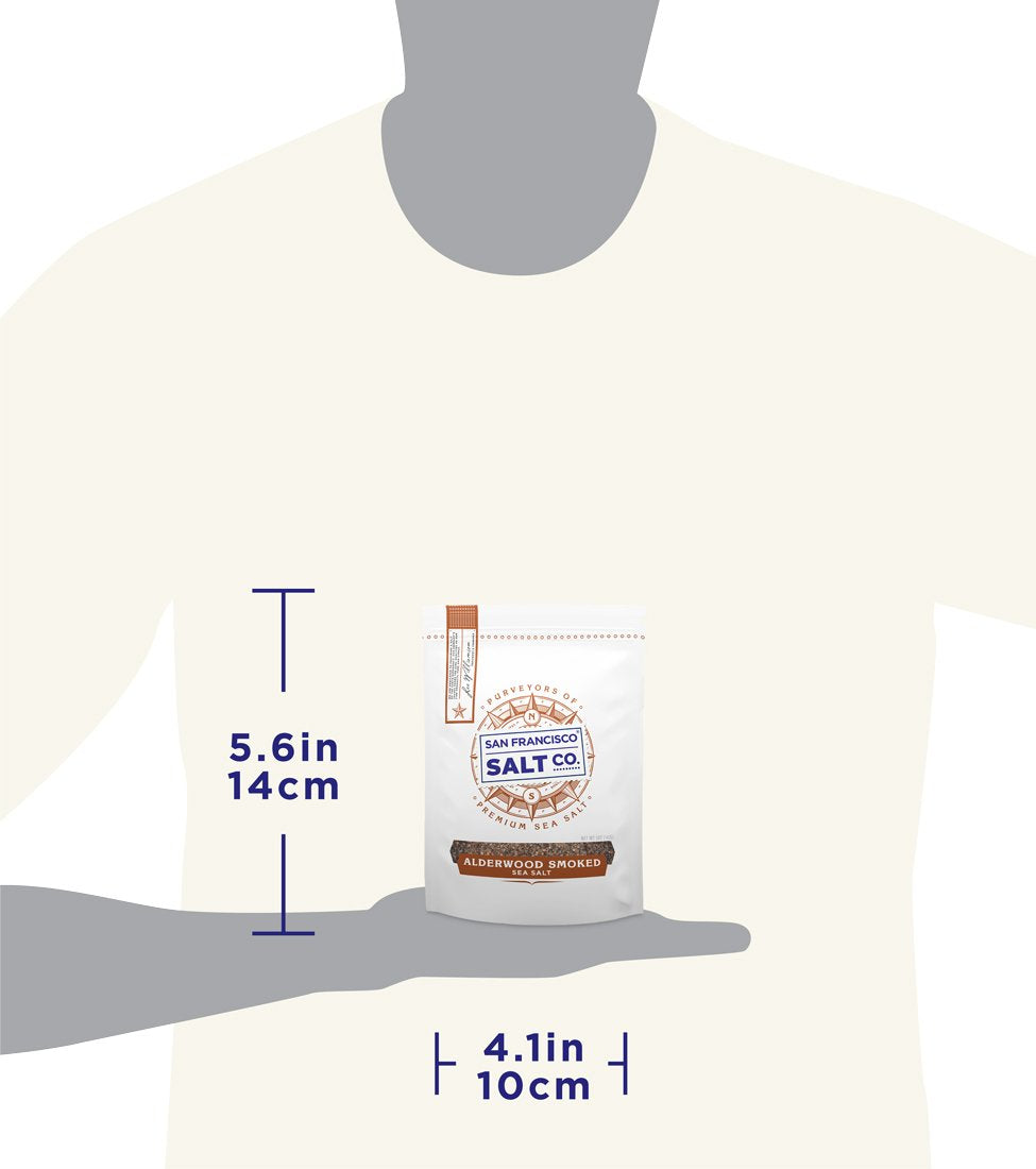 San Francisco Salt Company Alderwood salt ready to sprinkle from a bottle.