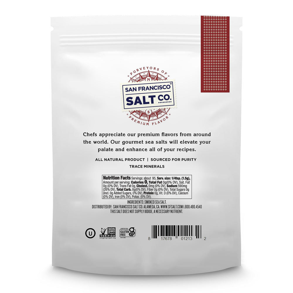 San Francisco Salt Company 5 oz jar highlighting non-GMO and clean ingredients