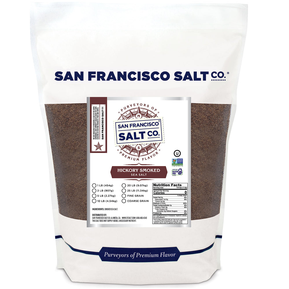 San Francisco Salt Company Hickory Smoked Sea Salt 2 lb bag, fine-grain for easy seasoning
