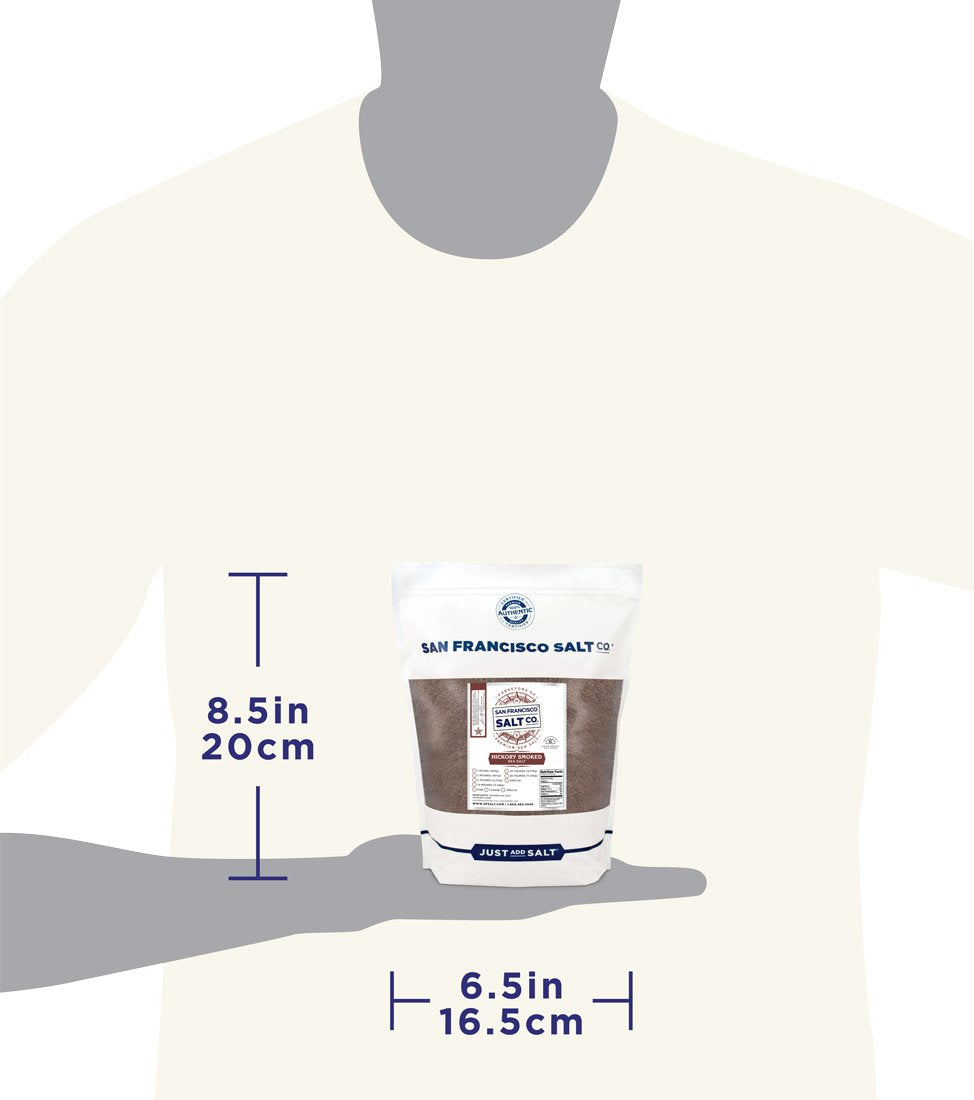 San Francisco Salt Company Hickory smoked salt in a ready-to-use kitchen setup