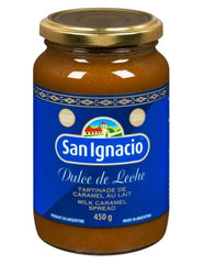San Ignacio Dulce de Leche jar close-up showing creamy texture ideal for desserts