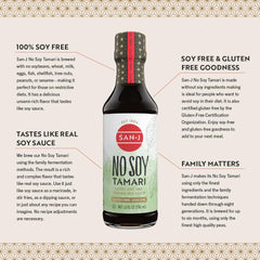 San-J No Soy Tamari stir-fry sauce for quick, flavorful meals.
