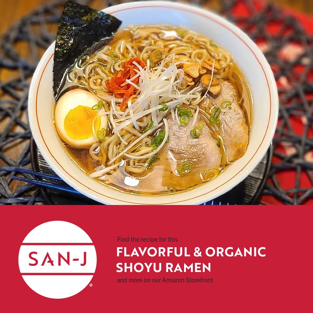 San-J Organic Shoyu ingredients on label, non-GMO and vegan certified.