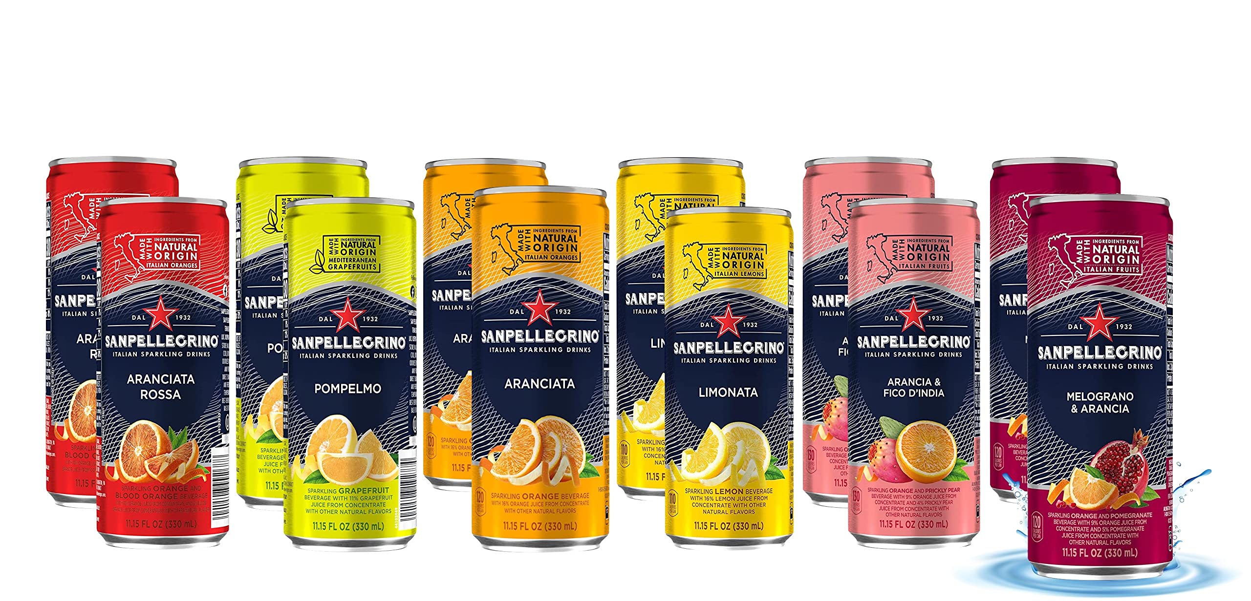 San Pellegrino Aranciata can with bright orange hue and lively bubbles, refreshing citrus flavor