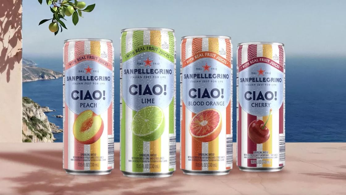 San Pellegrino Ciao peach can providing mellow aroma and refreshing flavor