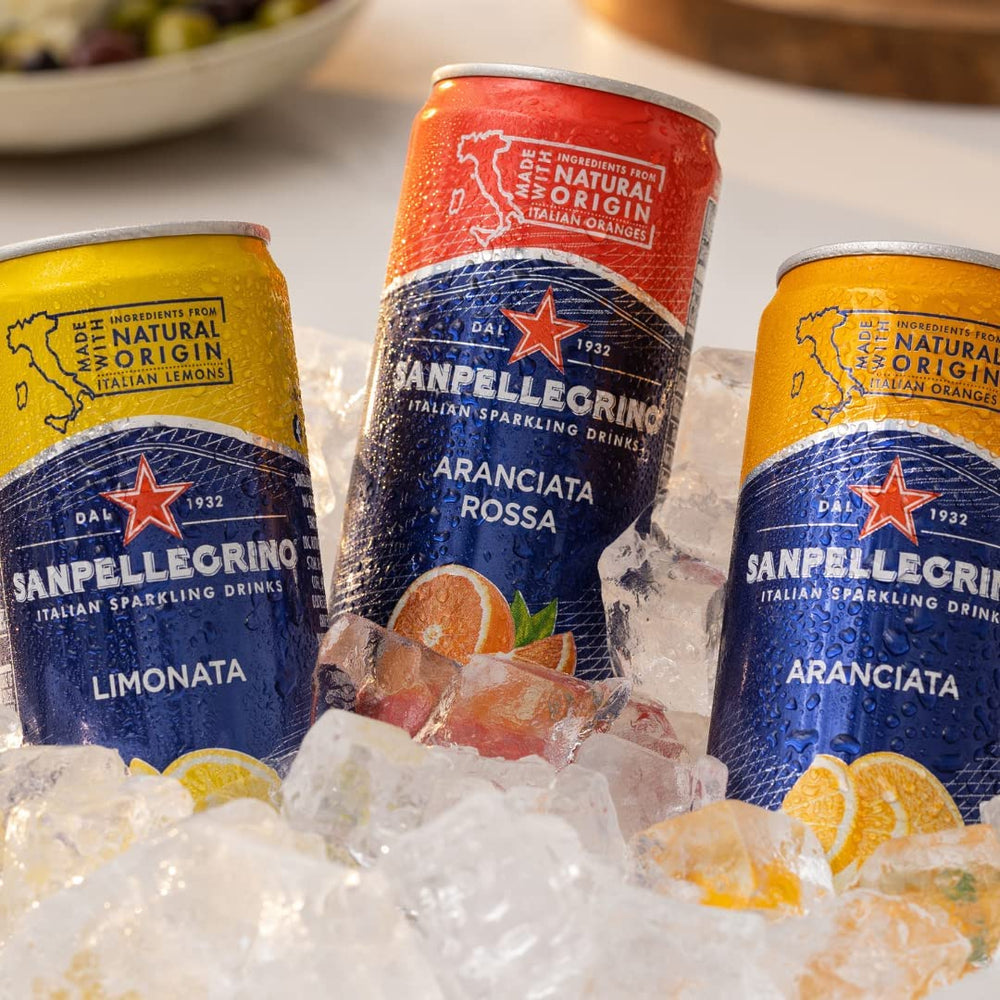 San Pellegrino Pompelmo can delivering zesty grapefruit flavor and thirst-quenching finish