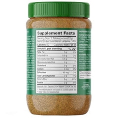 Sanar Naturals ground flax seed measuring spoon ready to mix into beverages