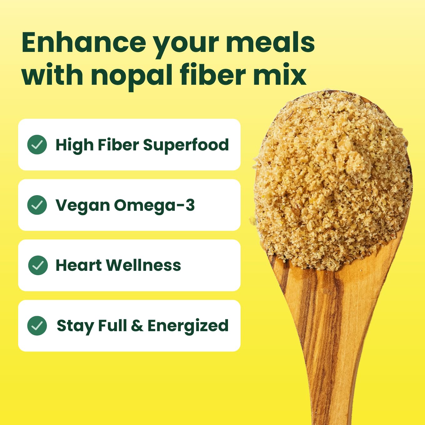 Sanar Naturals Nopal Flax Seed on yogurt adds protein and fiber.