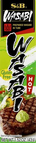 S&B Prepared Wasabi tube beside sushi exemplifies authentic flavor with simple application.
