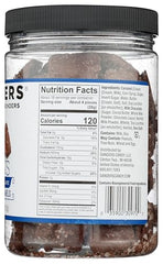 Closeup of Sanders thins showing creamy center and chocolate glaze